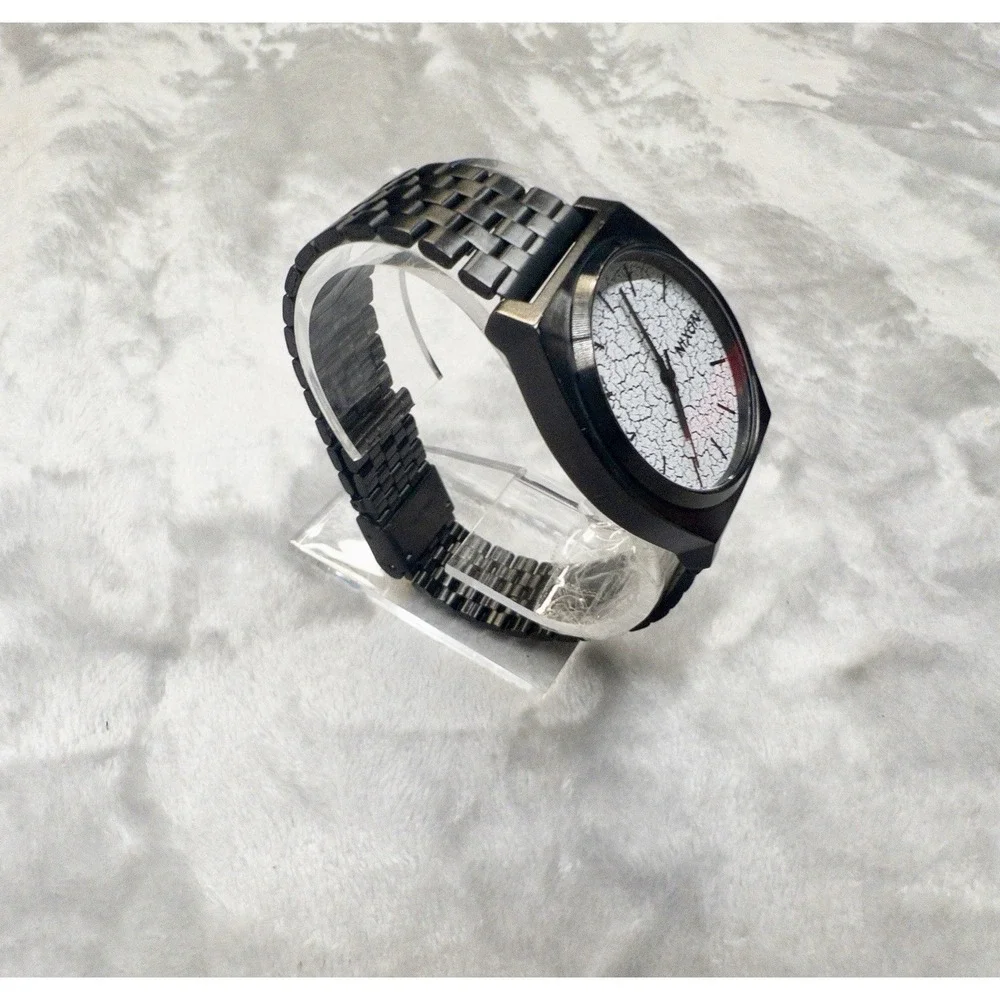 Nixon Minimalist Time Teller Mens 37mm Watch Pavement Dial New Battery